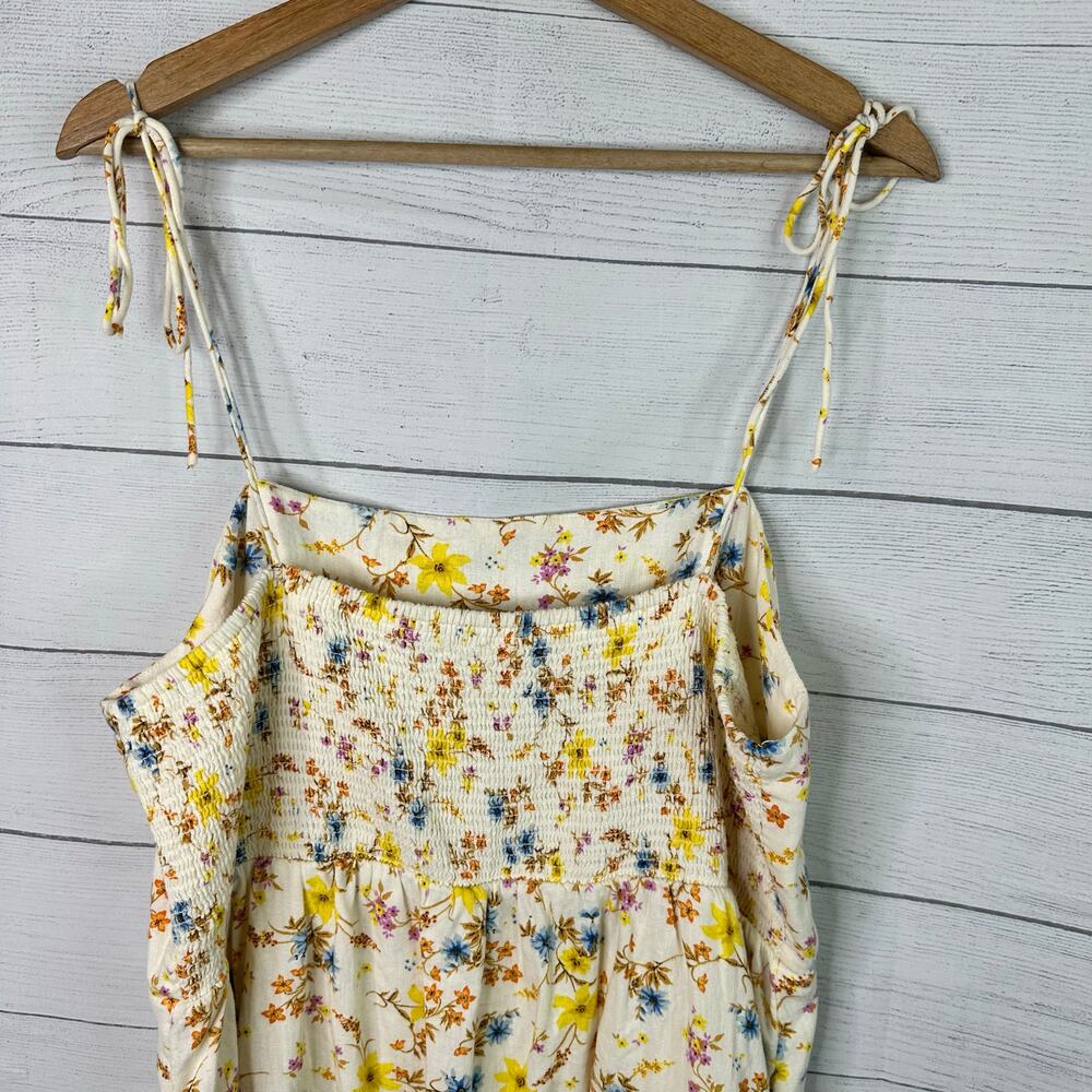 Old Navy Womens size XL Fit & Flare Tie-Strap Linen-Blend Floral Mini Dress - Picture 6 of 11